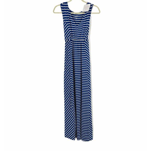 Isabel Maternity Blue Striped Dress Small NWT - Picture 3 of 7
